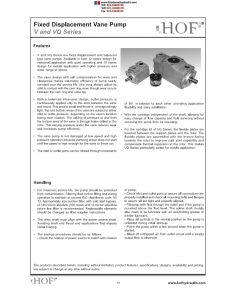 Fixed Displacement Vane Pump V and VQ